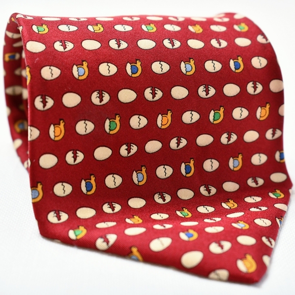Ferragamo | Chicken/egg print tie - Picture 1 of 5